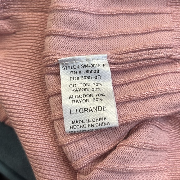 Mendocino blush pink with Pearls shoulder sweater. - Picture 6 of 6